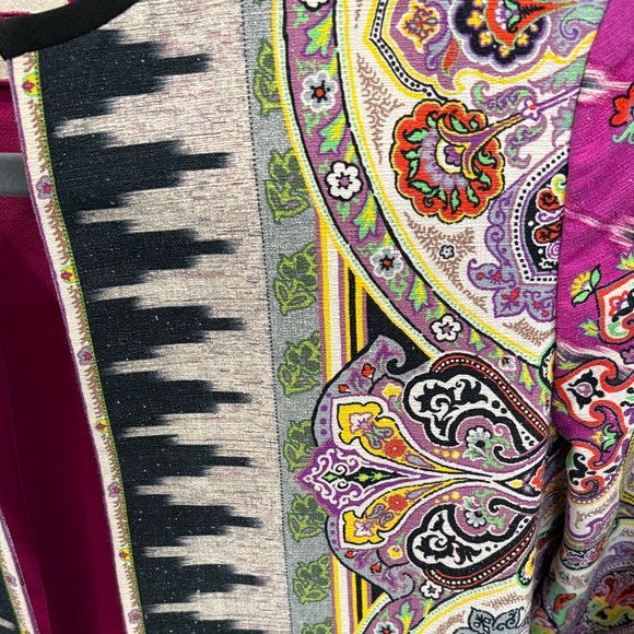 Etro Vibrant Paisley Jacket with Pink, Green and Black Accents. - Picture 6 of 8